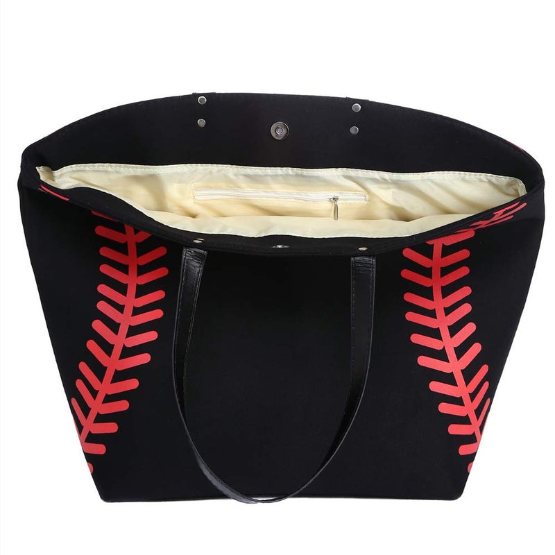 E-FirstFeeling Large Baseball Tote Bag Sports Prints Tote Handbag Beach Bag Travel Bag for Women (Baseball) - Image 4